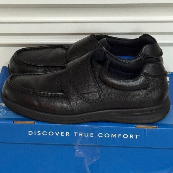 Nunn Bush Cam Strap Black Leather Loafers Men’s 13M Comfort Hook & Loop - Picture 3 of 12